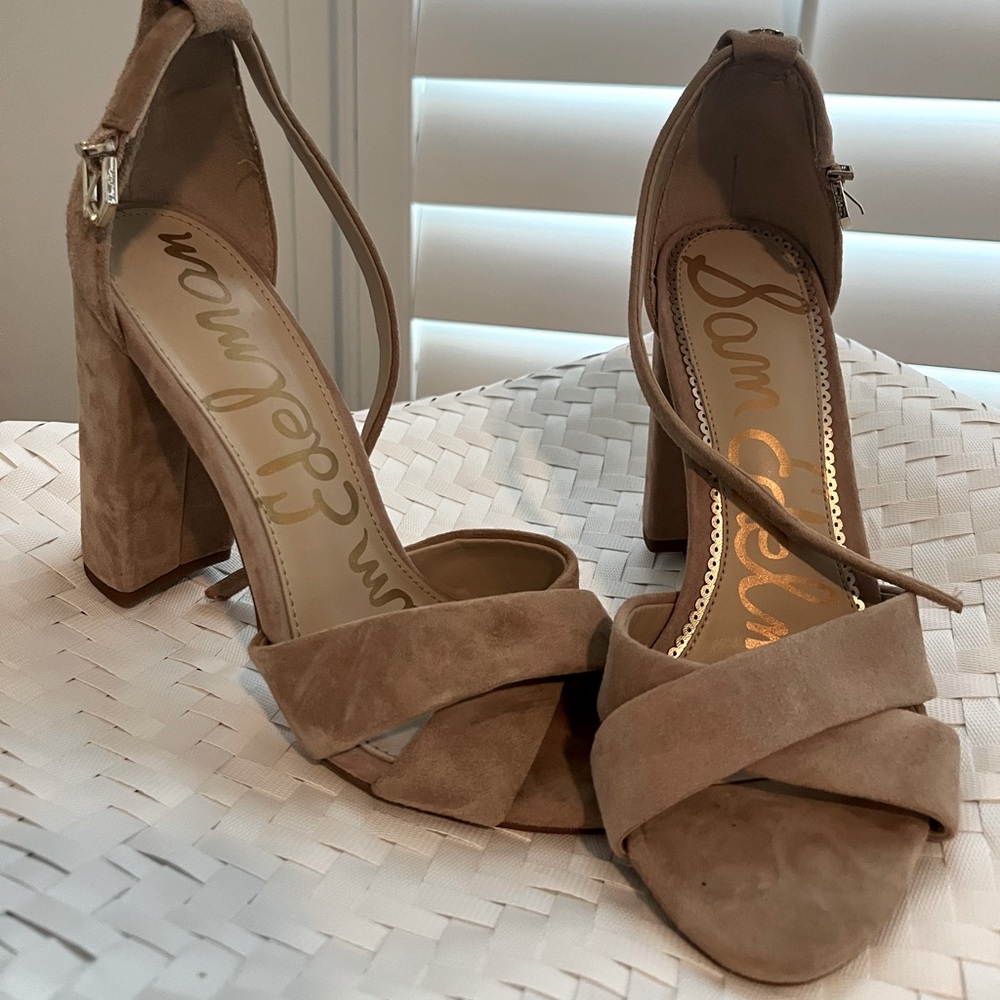 Sam Edelman heels beige nude leather 4”